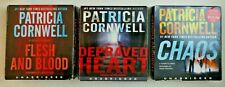 3 PATRICIA CORNWELL AUDIOBOOKS on CDs Flesh and Blood Chaos Depraved Hearts