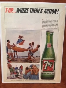 1965 "Where's The Action" 7UP Print Ad VTG - Picture 1 of 1