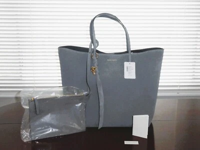 Alexander McQueen Skull Cortex Gray Suede Shopper Tote  & Zip Pouch $1050 NWT! - Image 1 of 4