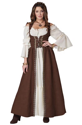 Brand New Medieval Overdress Renaissance Adult Costume (Brown) - Image 1 of 2