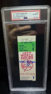1977 Ticket Stub Authentic Autograph Willie Randolph World Series Game 1 PSA - Picture 1 of 4