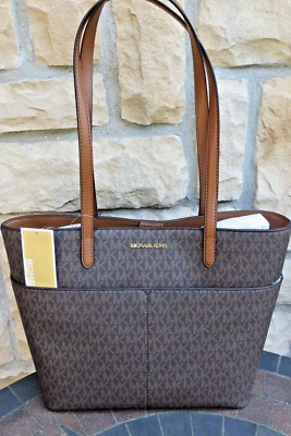 MICHAEL KORS новый с Ярлыками женщин BEDFORD MD карман подпись сумка с короткими ручками коричневый/багаж Рекомендуемая розничная цена производителя $398 - Изображение 1 из 4