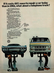 1972 Vintage Print Ad AT&T Bell Co If it costs 46% car phone truck repair - Bild 1 von 2