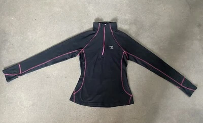 Umbro 1/4 Cremallera Negro y Rosa Polar Jersey Mujer Talla Pequeña Foto 1 de 4