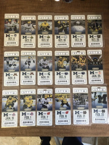 2019-2020 Michigan Wolverines Men’s Hockey Plastic Ticket Set Cover
