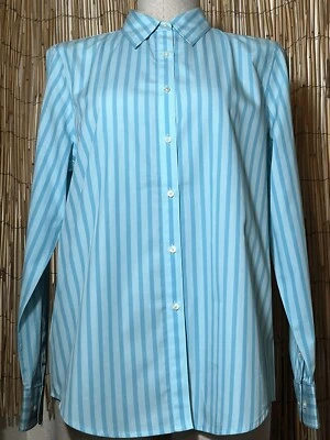 Jones New York Signature Ladies LS Button Up Top-Medium-NWT-100% Cotton  - Image 1 of 4