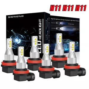 For Mitsubishi Pajero 2007-2024 H11 H9 LED Headlight Bulb High Beam Low Beam 6X - Picture 1 of 9