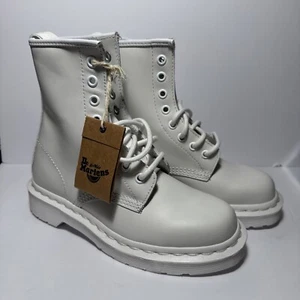 White Doc Martens 1460 Pascal Mono Lace Up Boot 4 Men’s/6 Women’s - Picture 1 of 5