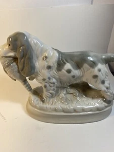 Vintage Porcelain Spaniel with Pheasant Figurine Hunting Dog - Picture 1 of 5