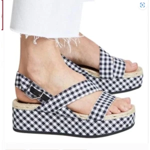 rag & bone Megan Gingham Platform Sandal Size 39 9 - Picture 1 of 10