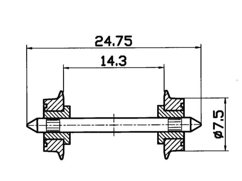 ROCO 40189 DC-NEM-Normradsatz 7,5mm isoliert H0 - Bild 1 von 1
