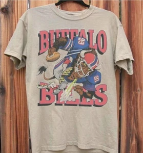 Vintage NFL Buffalo Bills Mascot short sleeve sand color shirt KV34012 - Picture 1 of 2
