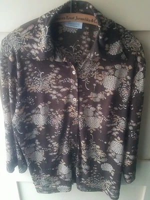 Damen Bluse  /  Hemdbluse  ~braun~  Gr. 44  -100% Polyester- - Bild 1 von 3