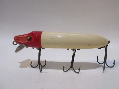 De colección Heddon Vamp diestro cabeza roja superficie plataforma herrajes ojos de vidrio Foto 1 de 4