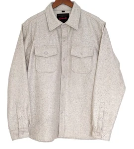 Schott CPO wool blend shirt shacket XL oatmeal marled heavyweight military - Picture 1 of 10