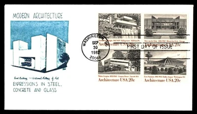 Mayfairstamps US FDC 1982 Washington D.C. Block Modern architecture First Day Co - Image 1 of 2