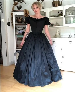 Vestidos de noche vintage góticos medievales graduación fiesta satinado línea A vestidos de fiesta - Imagen 1 de 6