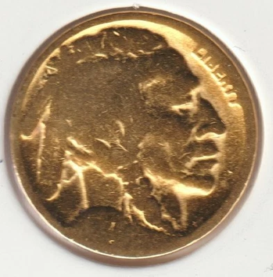 1913-1938 24K Gold Plate Rare Old US No-Date Buffalo Nickel Collection Coin USA - Image 1 of 2