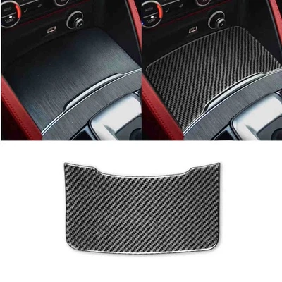 For 16-22 Alfa Romeo Stelvio Real Carbon Fiber Car Storage Box Panel Cover Trim - Image 1 of 4