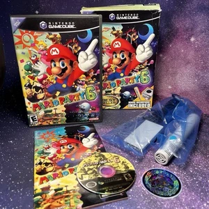 Mario Party 6 Nintendo GameCube COMPLETE BOX SET! Tested! With Microphone CIB - Picture 1 of 8