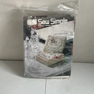 Sew Simple Plastic Canvas Novelties "Rosebud Jewelry Box Pair" #320 *New in Bag* - Picture 1 of 3