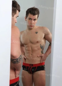 Impresión fotográfica modelo masculino desnudo vintage guapo musculoso sin camisa trozo abdominales -TT1325 - Imagen 1 de 1