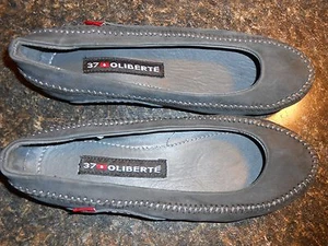 Oliberte dark grey nubuck Mbozi leather flats display/sample 7M New no box save$ - Picture 1 of 9