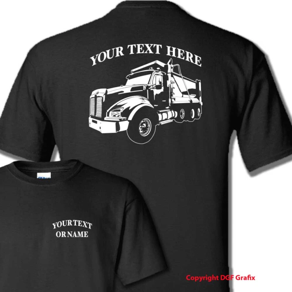 KENWORTH T880 3 Axle Semi Truck Wheeler Personalized Custom Cotton T-shirt Foto 1 de 1