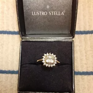 Size 7 Lustro Sterling Sunburst Ring Made With Zirconia From Swarovski (502) - Picture 1 of 12