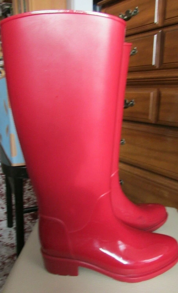 Femmes Sam Edelman Rouge Pluie Bottes Taille 7 - Photo 1/4