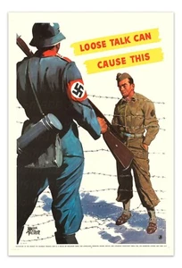 LOOSE TALK CAN CAUSE THIS | Nazi Propaganda WW2 Kriegsplakat -ungerahmt- Kunstdruck - Bild 1 von 3