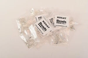 Job Lot 10 19cm Packs Silver oval/round link Chain 2mm, Jewellery Making - Picture 1 of 3