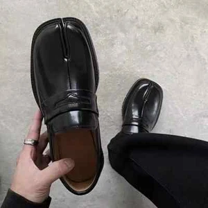 Herren Mode Leder Split-Toe Pedal Halbschuhe Schuhe Frauen Dicke Sohle Tabi Schuhe - Bild 1 von 10