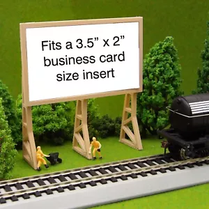 Cartellone pubblicitario stile legno scala HO - Scenario treno ferroviario 3D - Foto 1 di 6