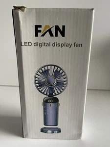 VENTILADOR PORTÁTIL Pantalla LED Digital 5 Velocidades USB CON Soporte para Teléfono Celular TOTALMENTE NUEVO - Imagen 1 de 5
