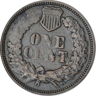 1865 1C Fancy-5 DDR FS-1801 Snow-2 Indian Head Cent ANACS VG08 Details #551 - Image 1 of 4