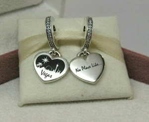 1 Dije colgante de corazón de Pandora sin lugar como Las Vegas exclusivo de Las Vegas sin caja - Imagen 1 de 6