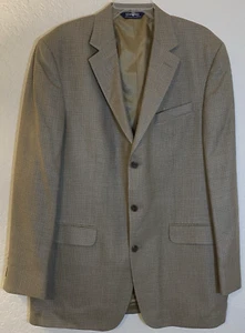Stafford Men's Brown Plaid Silk/Wool Sport Coat Jacket Blazer Size 42L Academic - Picture 1 of 12