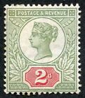 QV 2d Green and vermilion Jubilee SG200 Average Mounted Mint