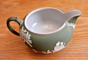 Vintage Sage green Wedgwood ,Jasperware Creamer,2"Tx5"w. - Picture 1 of 3