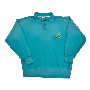 Vintage Nike 90s Polo Shirt Made in Portugal Green Mens L Long Sleeve - Picture 1 of 11