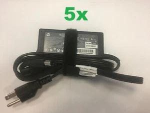 Lot of 5 Genuine HP 65W ProBook Laptop Power AC Adapter Chargers w/ Cables - Picture 1 of 4