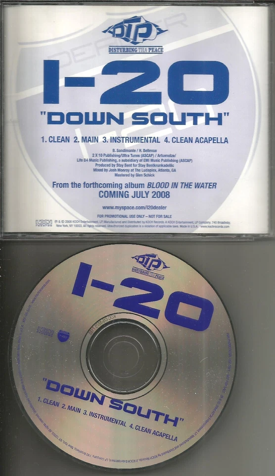 Disturbing the Piece I 20 I20 Down South INSTRUMENTAL & ACAPPELA PROMO CD single - Image 1 of 1