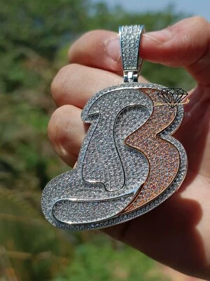 9.50 ctw Simulated Diamond 14K Two Tone Gold Over B3 Vitamin Custom Pendant 3" - Image 1 of 4