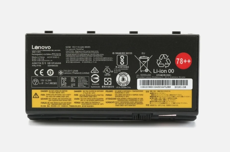 Подлинный 96WH 01AV451 аккумулятор для Lenovo ThinkPad P70 P71 SB10F46468 00HW030 78++ - Изображение 1 из 4