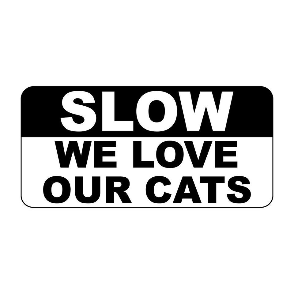 Медленно мы любим наших кошек ретро винтажный стиль металлический знак - 8 дюймов x 12 дюймов с отверстиями - Изображение 1 из 1