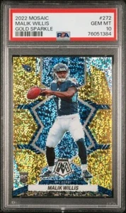 Malik Willis 2022 Panini Mosaic Gold Sparkle RC #272 Titans Rookie SSP PSA 10 - Picture 1 of 2