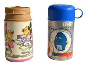 Aladdin Disney VTG 1980s Mickey Minnie Cartoon Lunchbox Thermos 2002 M&M Aronson - Picture 1 of 15