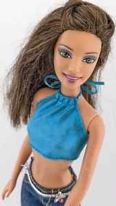 Mattel Barbie Teresa Doll With Outfit Blue Halter Crop Top, Jeans, Shoes, Purse - Picture 1 of 16