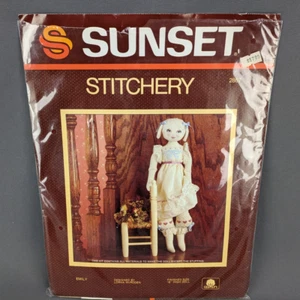 Sunset Stitchery Candlewick EMILY Doll Kit 2867 18” High Vintage 1984 New Open - Picture 1 of 4